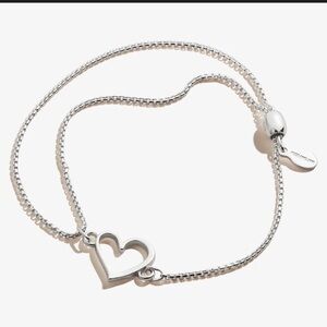 Alex and Ani Silver Open Heart Sliding Bracelet- Sterling Silver